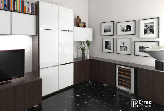 Angolo con mobile tv, render 1