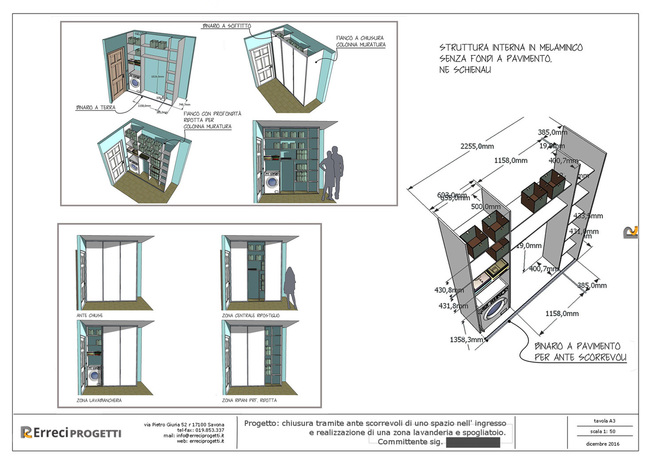 Mobile lavanderia, progetto
