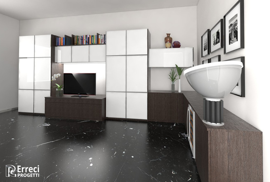 Angolo con mobile tv, render 2