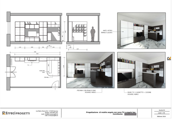 Planimetria angolo con mobile bar