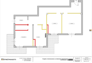 Prog. Monti , demolizioni (giallo) e costruzioni (rosso)
